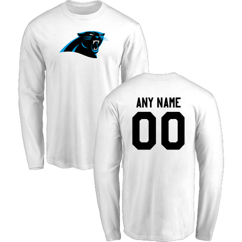 Men Carolina Panthers Design-Your-Own Long Sleeve Custom NFL T-Shirt